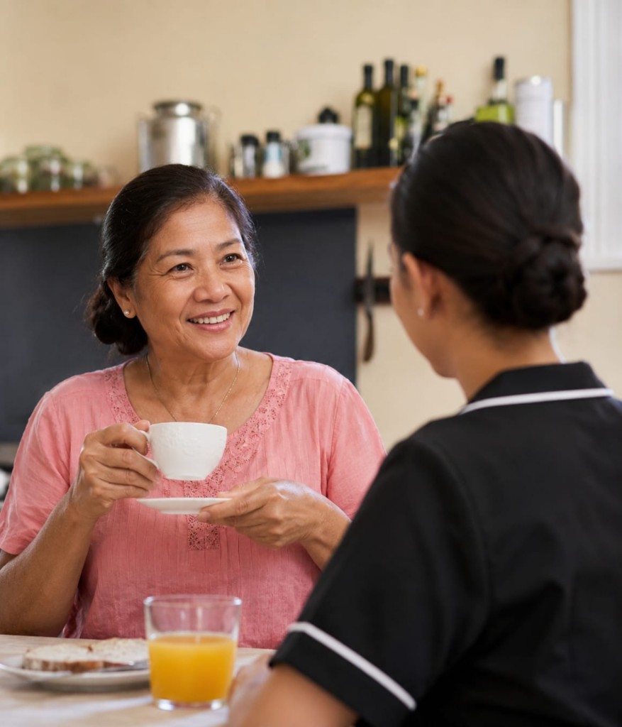 Carer with client